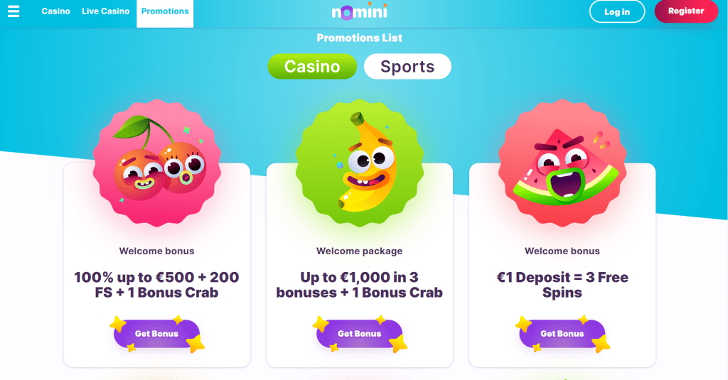 Nomini casino bonus